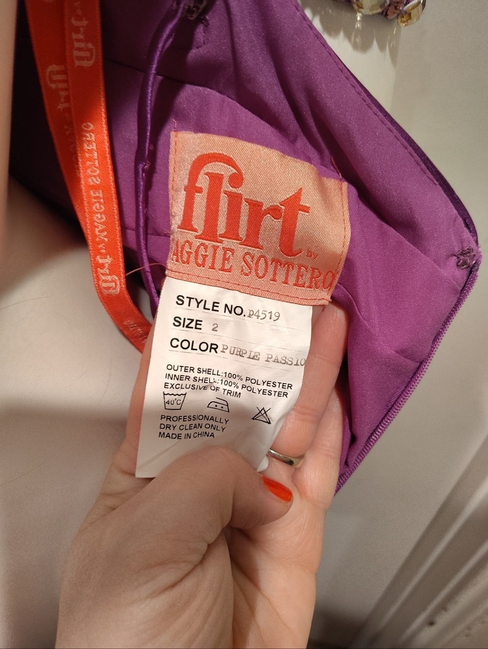 Flirt By Maggie Sottero Embellished Bright Violet Satin Formal Dress Sz 2 Fairy - Picture 8 of 9